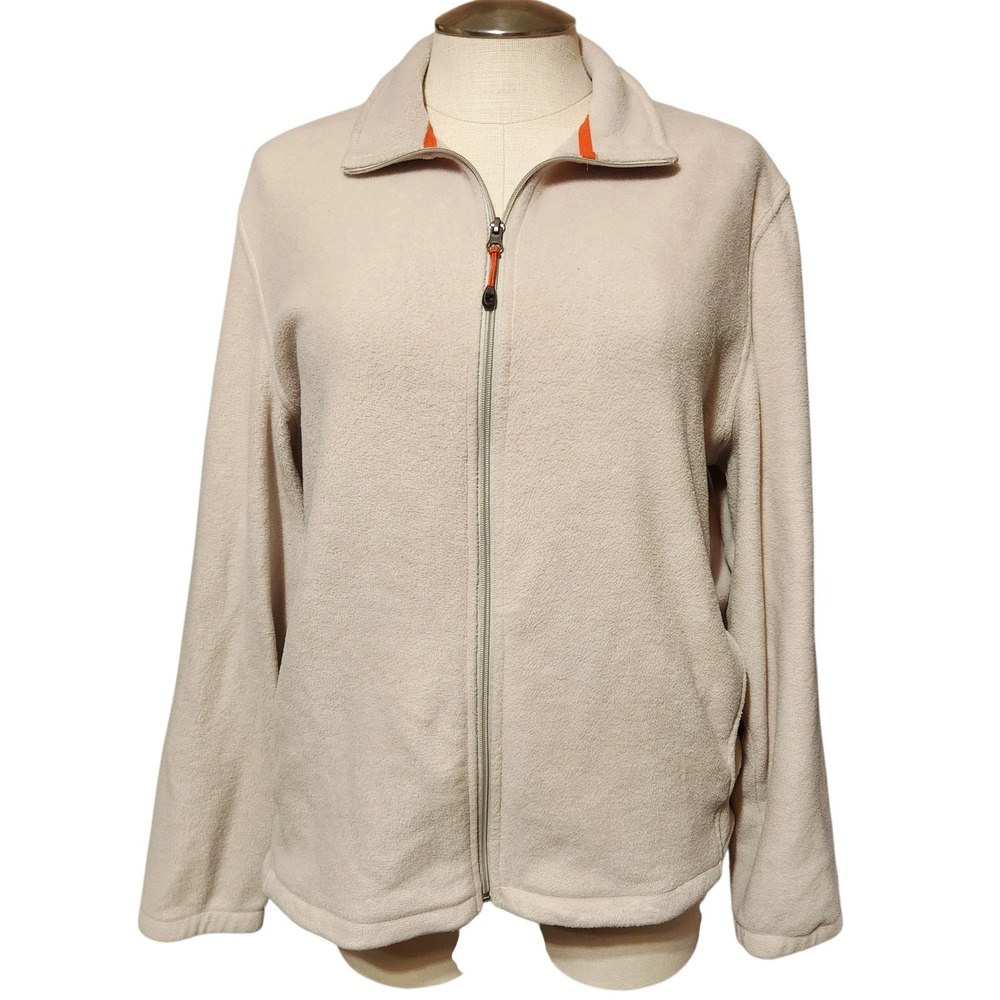 Woolrich men's fleece full zip jacket XL cream